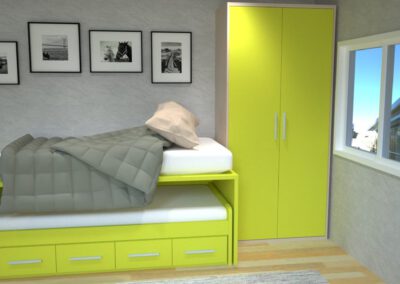 promoción dormitorio juvenil amarillo y blanco